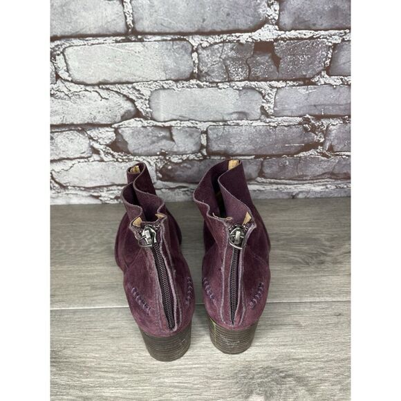 UGG Bandera Purple Plum Suede Back Zip Ankle Bootie Heel Boots Women 7M US/38EU - Picture 5 of 16